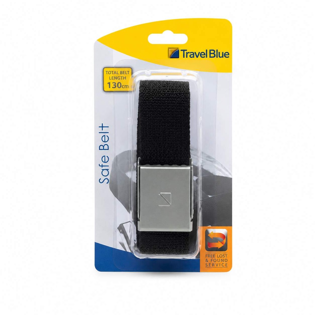[8710] CINTURON SAFE BELT BLACK TRAVEL BLUE