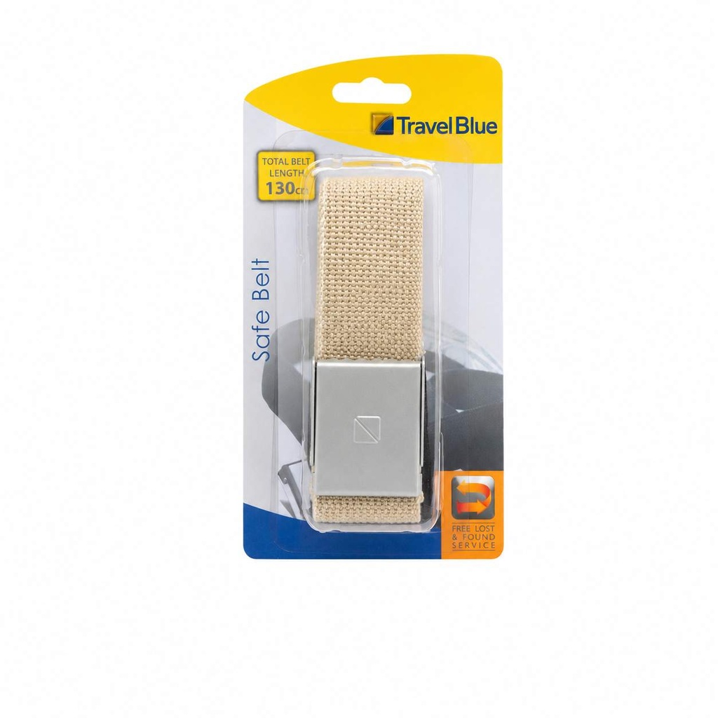 [8711] CINTURON SAFE BELT BEIGE TRAVEL BLUE