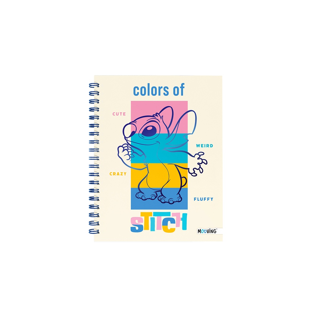 Cuaderno 16x21 espiral Tapa Dura 80 hjs. Stitch Mooving