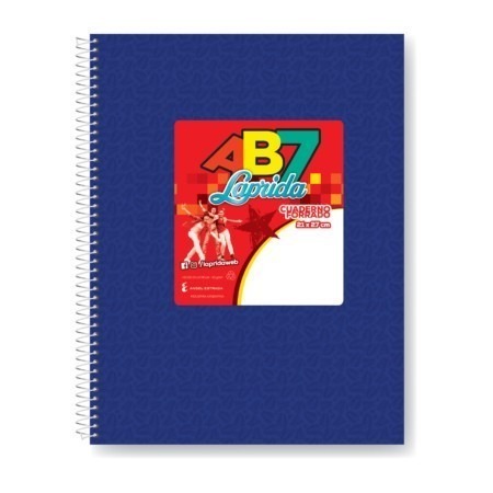 [6627021] CUADERNO LAPRIDA AB7 T/D 21x27 AZUL - 60 Hjs RAYADAS
