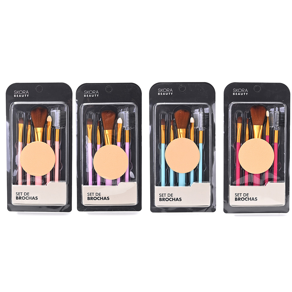 [838910] SET BROCHA, ESPONJA Y CEPILLO x5 SKORA