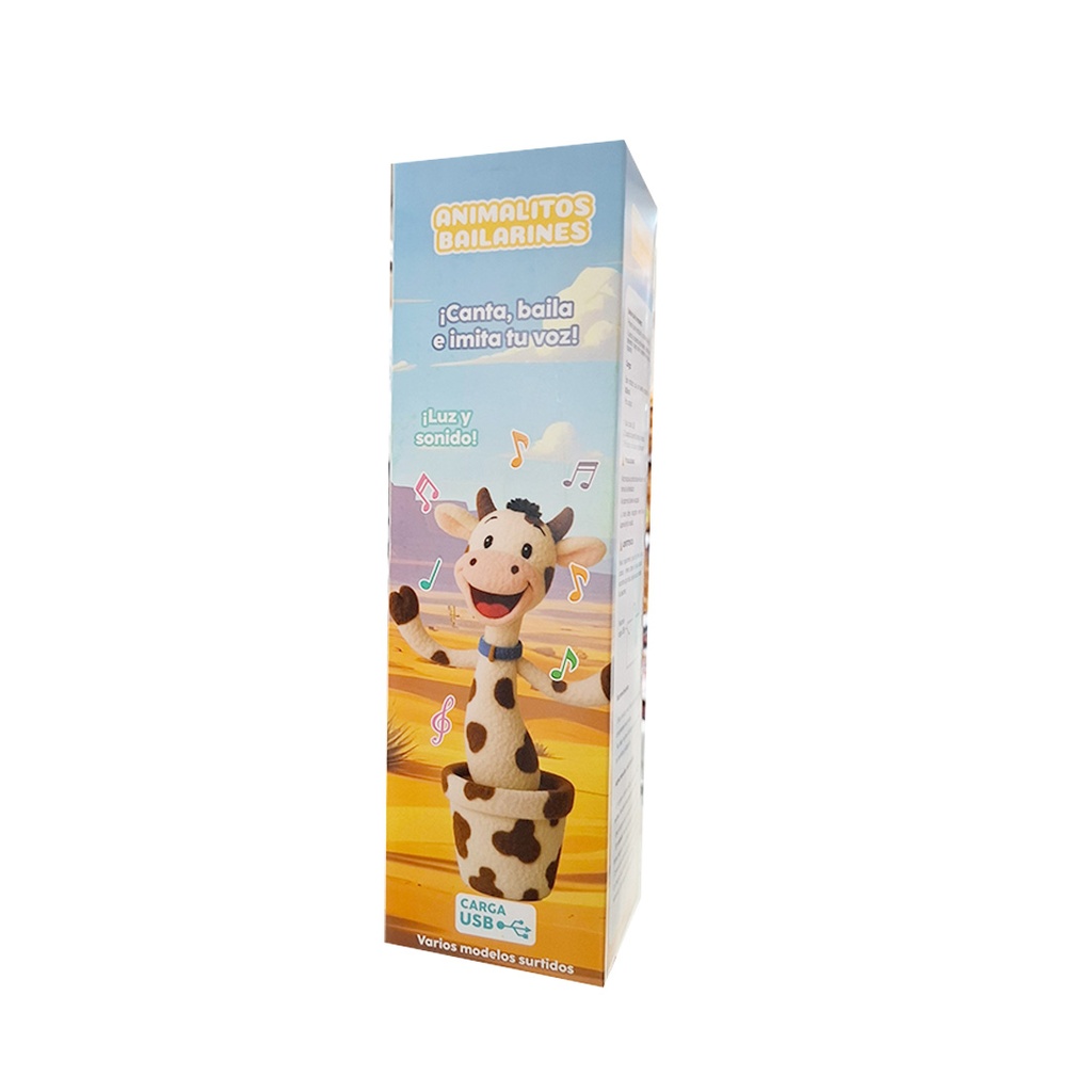 [8156387] VACA BAILARINA LUZ Y SONIDO CARGA USB 30CM