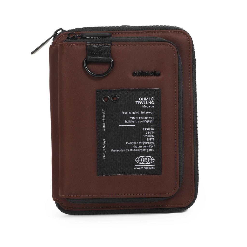 [8R149-CHO] PORTADOCUMENTOS Y CABLES MONACO CHIMOLA (Chocolate)