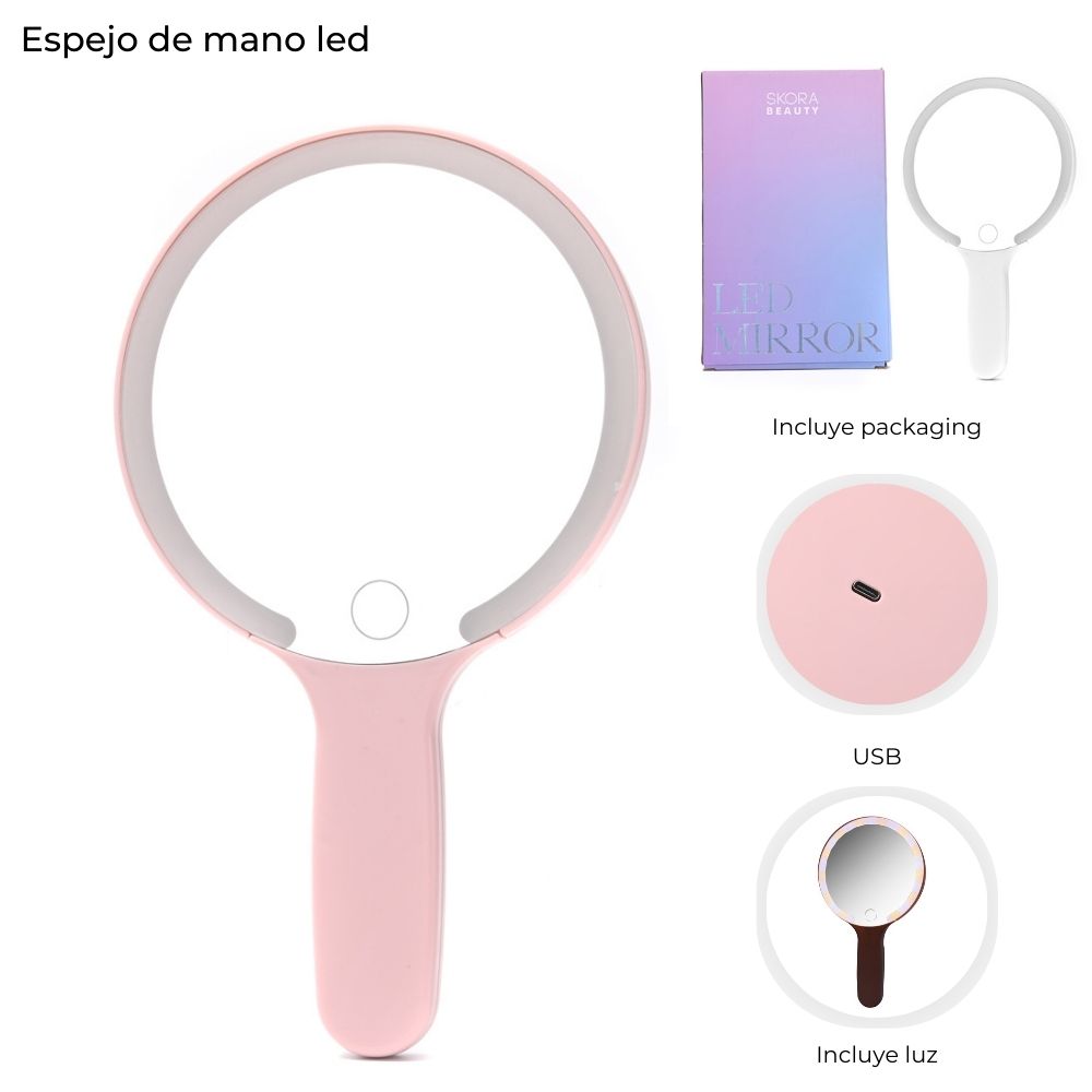 [844088] ESPEJO DE MANO LED SKORA