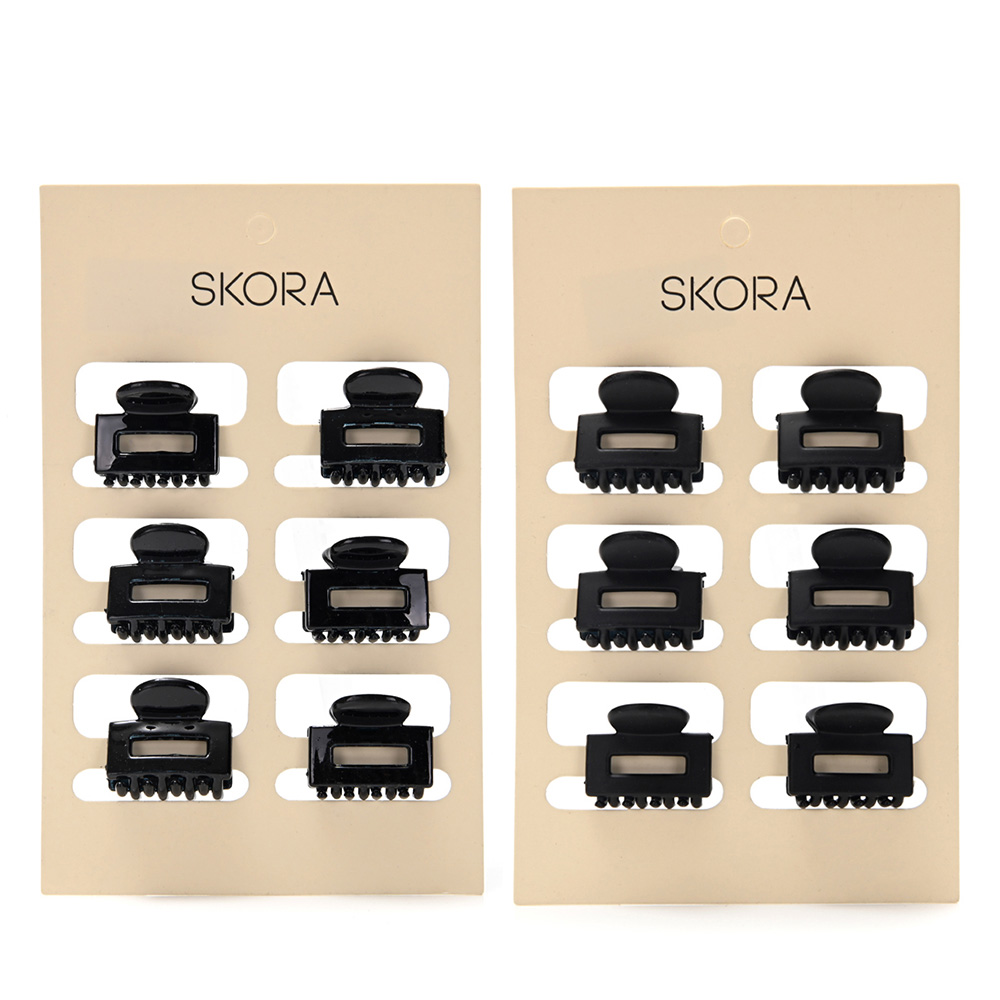 [831811] SET DE BROCHE DE PELO CUADRADO 2,5CM X6 SKORA