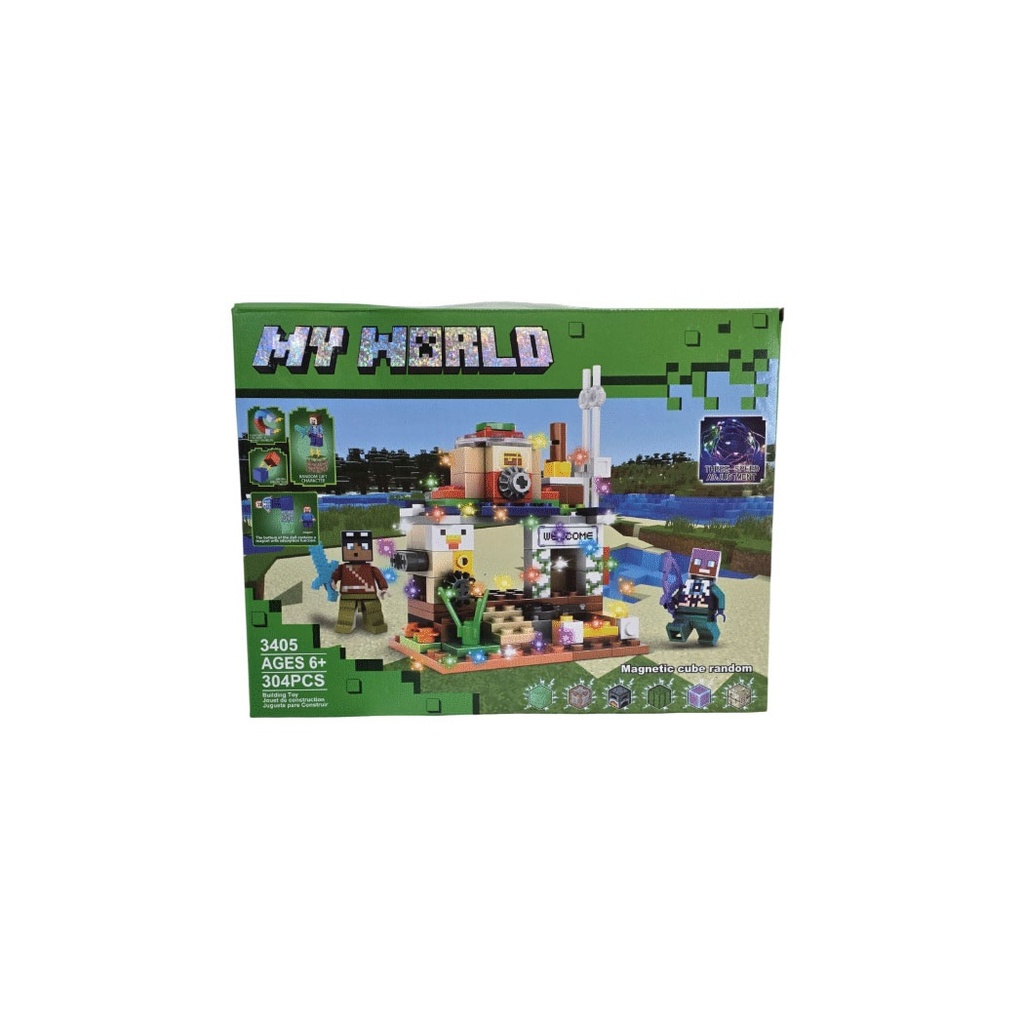 [817312] BLOQUES MAGNETICOS 304 PIEZAS 2 FIGURAS MINECRAFT (3405)