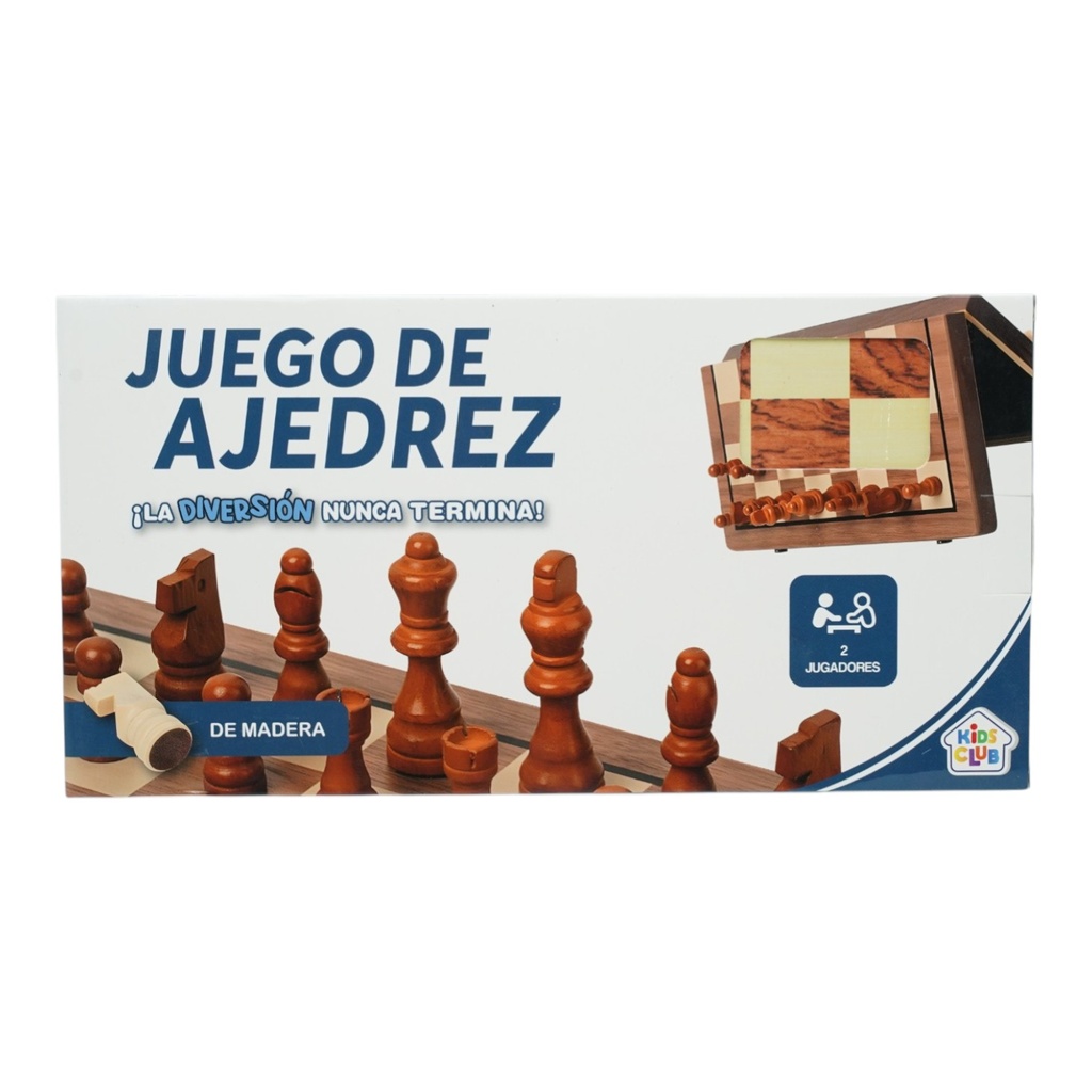 JUEGO DE AJEDREZ CON PIEZAS DE MADERA KIDS CLUB 34 X 17 X 4 CM