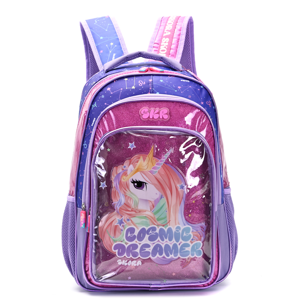 Mochila 18" Think Happy Glitter cosmic dreamer c/llavero Skora
