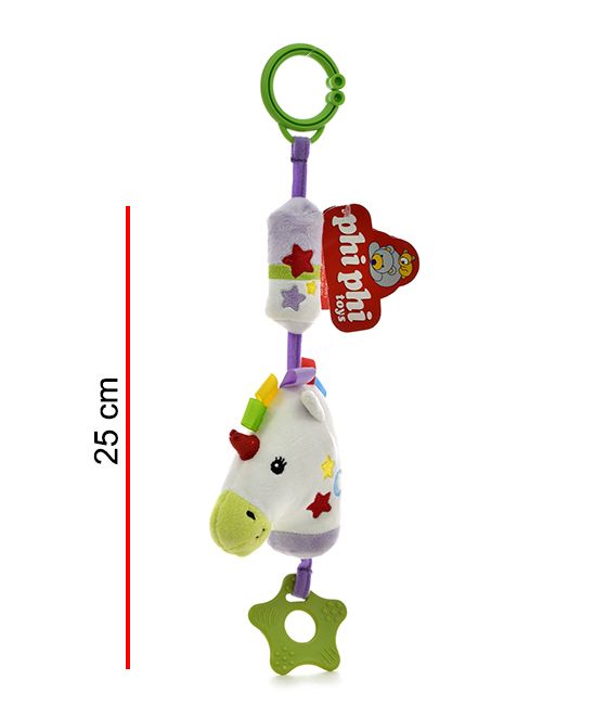 [818748] SONAJERO UNICORNIO CON SONIDO CASCABEL 25CM Phi Phi Toys