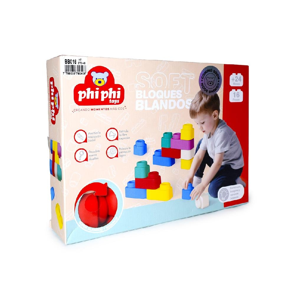 [81BB016] BLOQUES SOFT 16 PIEZAS PHI PHI TOYS