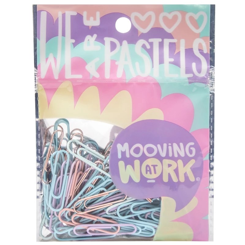 [62102010101] MAW Pastel - Paper Clips 33 mm 60 u. Mooving