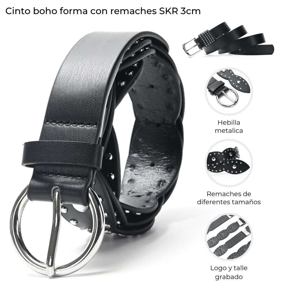 [848374] CINTO BOHO FORMA CON REMACHES SKORA 3CM