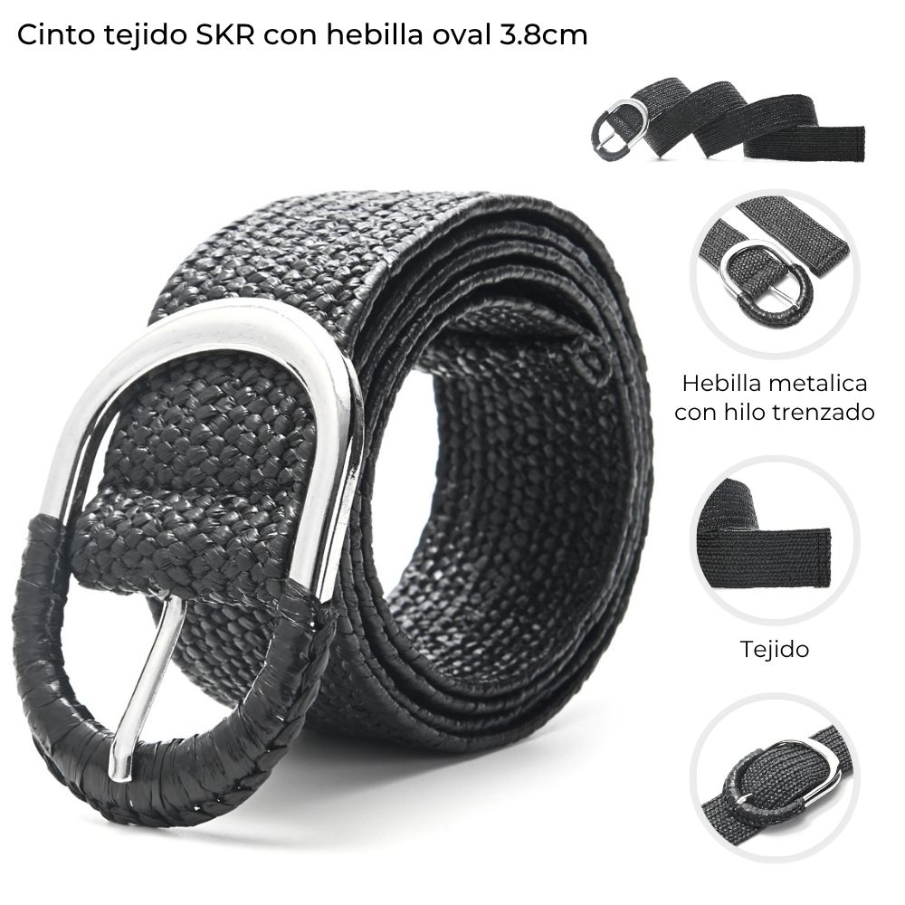 [848378] CINTO TEJIDO SKORA CON HEBILLA OVAL 3,8CM