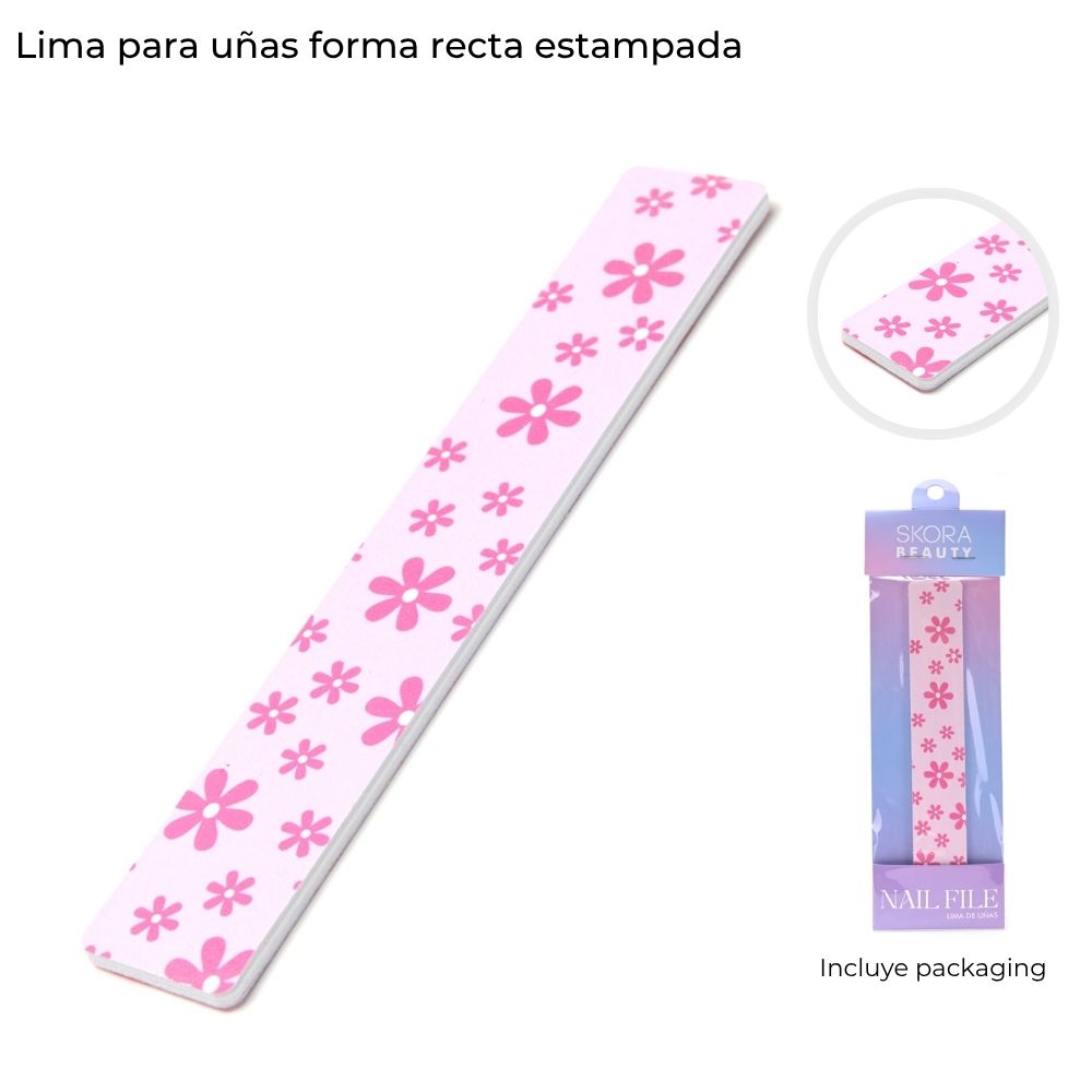 [848263] LIMA PARA UÑAS RECTANGULAR ESTAMPADA SKORA