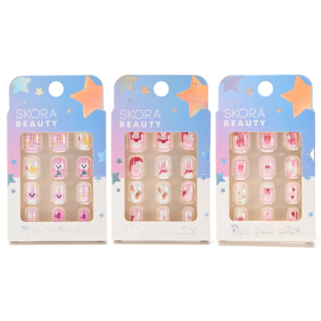 [848270] SET UÑAS POSTIZAS INFANTILES X3 SKORA
