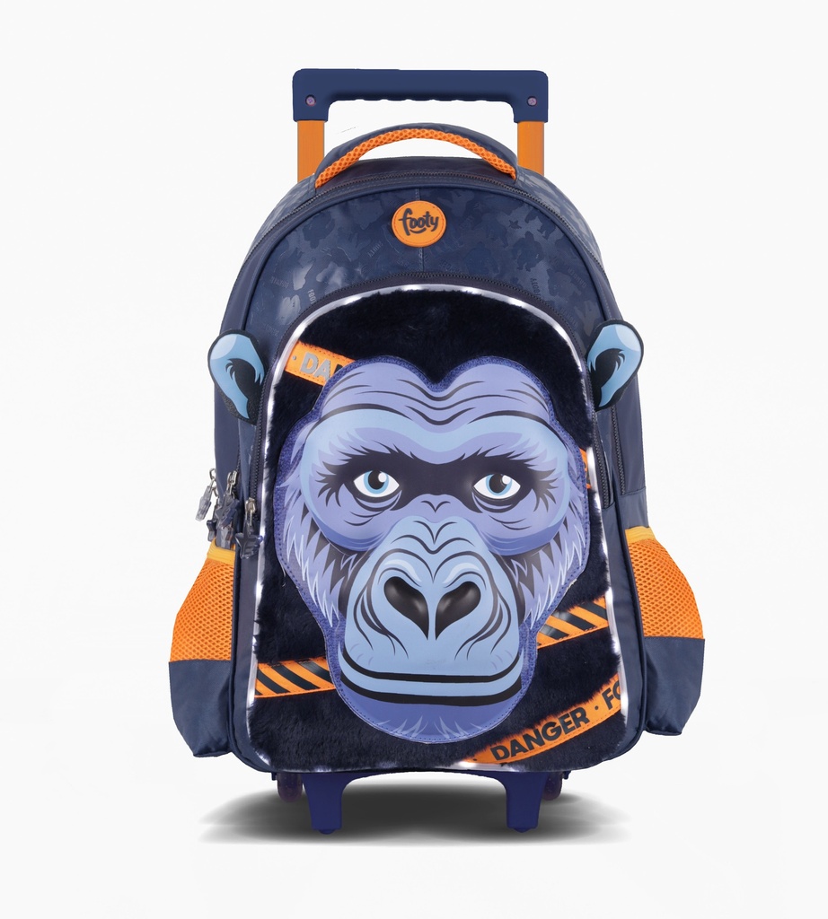 [3F5401-AZU] MOCHILA CARRO 18" CON LUZ LED GORILLA FOOTY (Azul)