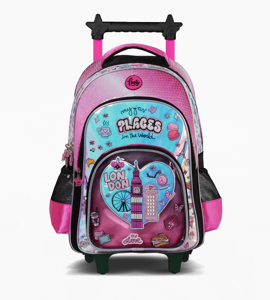MOCHILA CARRO 18" CON LUZ LED I LOVE FOOTY