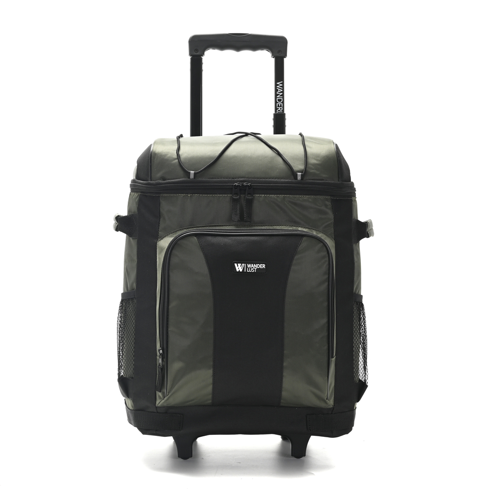 [836886] COOLER BAG CON CARRO PLEGABLE 45X34X28CM VERDE WANDERLUST