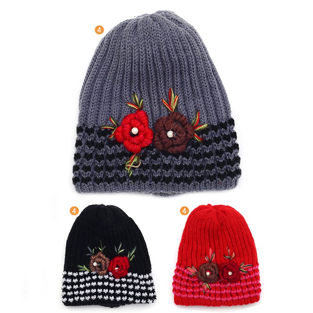 [815837] Gorro Dama c/flores bordadas