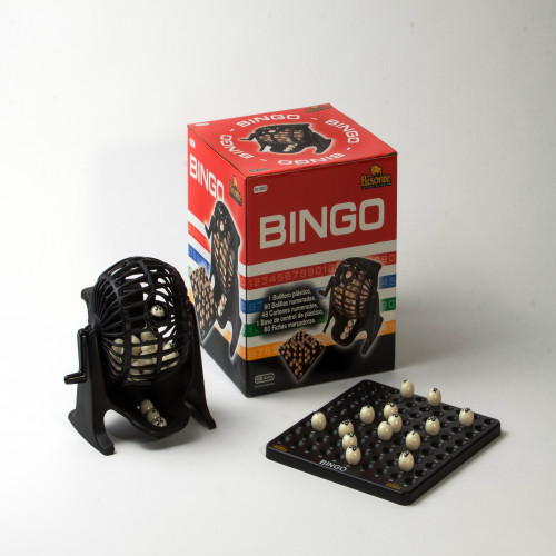 BINGO 90 BOLILLAS CON BOLILLERO Y PORTABOLILLA PLASTICO