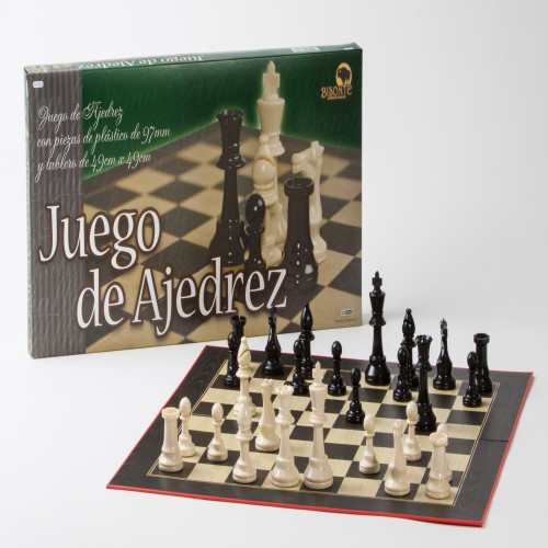 AJEDREZ BISONTE TABLERO 49x49 CM PIEZAS PLASTICAS