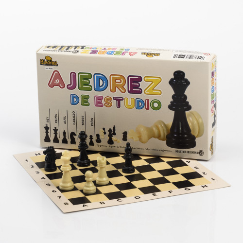 [81BI9820] AJEDREZ ESTUDIO PLASTICO 60 MM TABLERO CARTON 26X26 CM