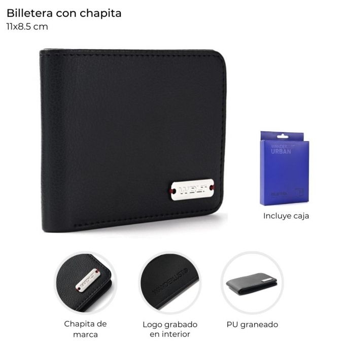BILLETERA CON CHAPITA 11x8,5CM WANDERLUST
