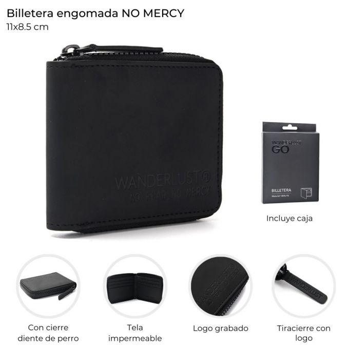 [543395] BILLETERA ENGOMADA CON CIERRE 11x8,5CM WANDERLUST