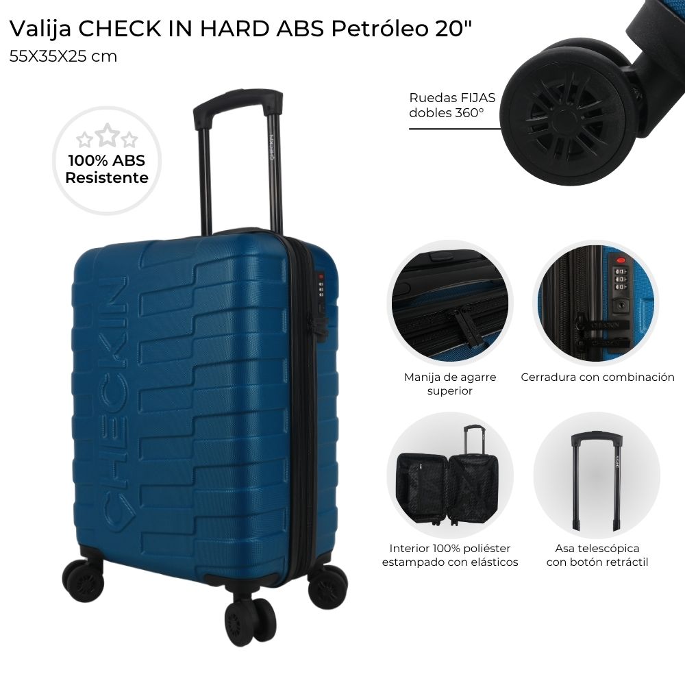 [448134] VALIJA CHECK IN HARD ABS PETROLEO 20"