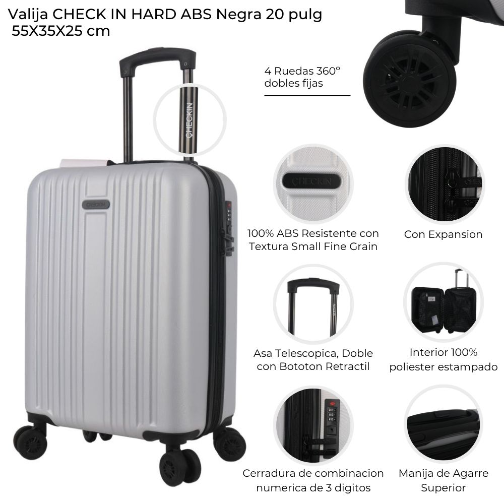[448120] VALIJA CHECK IN HARD ABS SILVER 20"