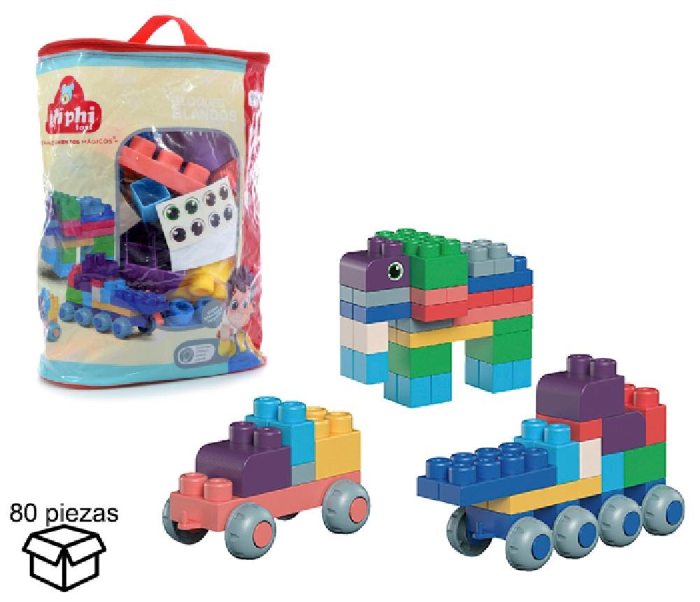 BLOQUES SOFT 80 PIEZAS PHI PHI TOYS