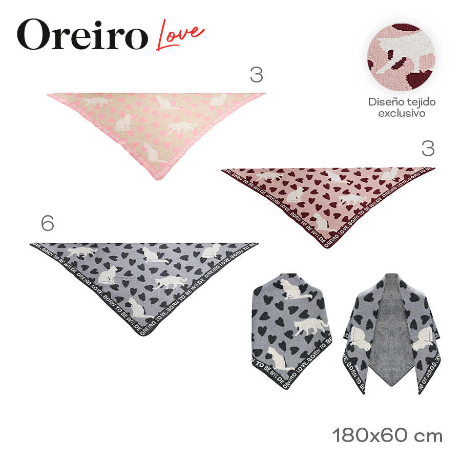 [831165] BUFANDA TRIANGULAR OREIRO LOVE