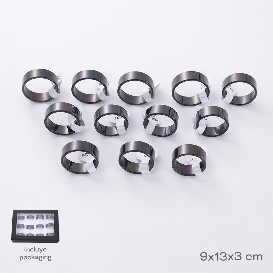 CAJA DE ANILLOS X12 TRENDY (PRECIO X CAJA)