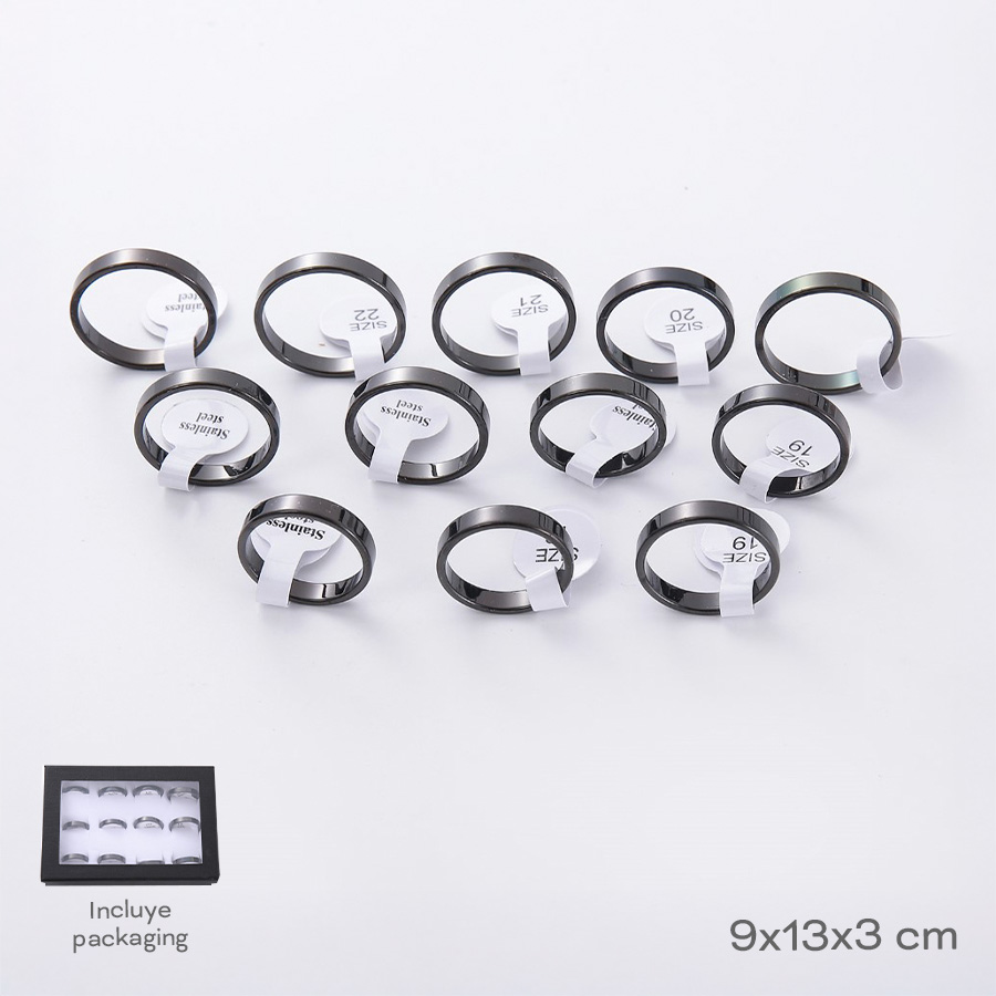 CAJA DE ANILLOS X12 TRENDY (PRECIO X CAJA)