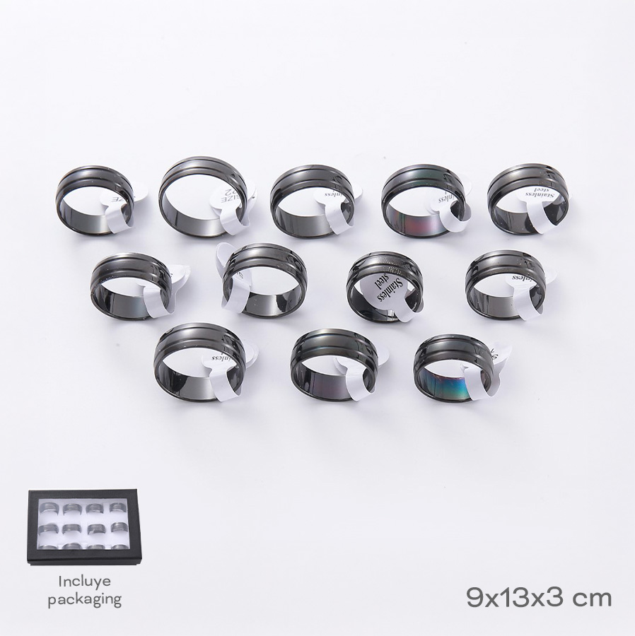 CAJA DE ANILLOS X12 TRENDY (PRECIO X CAJA)