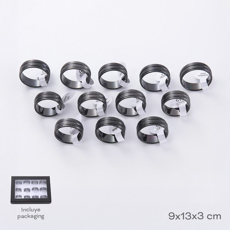 CAJA DE ANILLOS X12 TRENDY (PRECIO X CAJA)