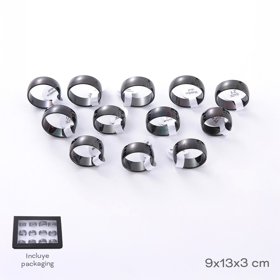 [854334] CAJA DE ANILLOS X12 TRENDY (PRECIO X CAJA)