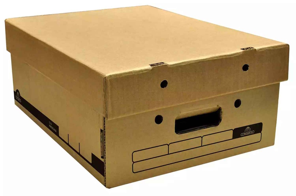 CAJA DE ARCHIVO BAJA AMERICANA PREMIUM TAPA Y BASE KRAFT 43 x 32,5 x 17