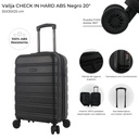 VALIJA CARRY ON CHECK IN HARD ABS NEGRA 20"