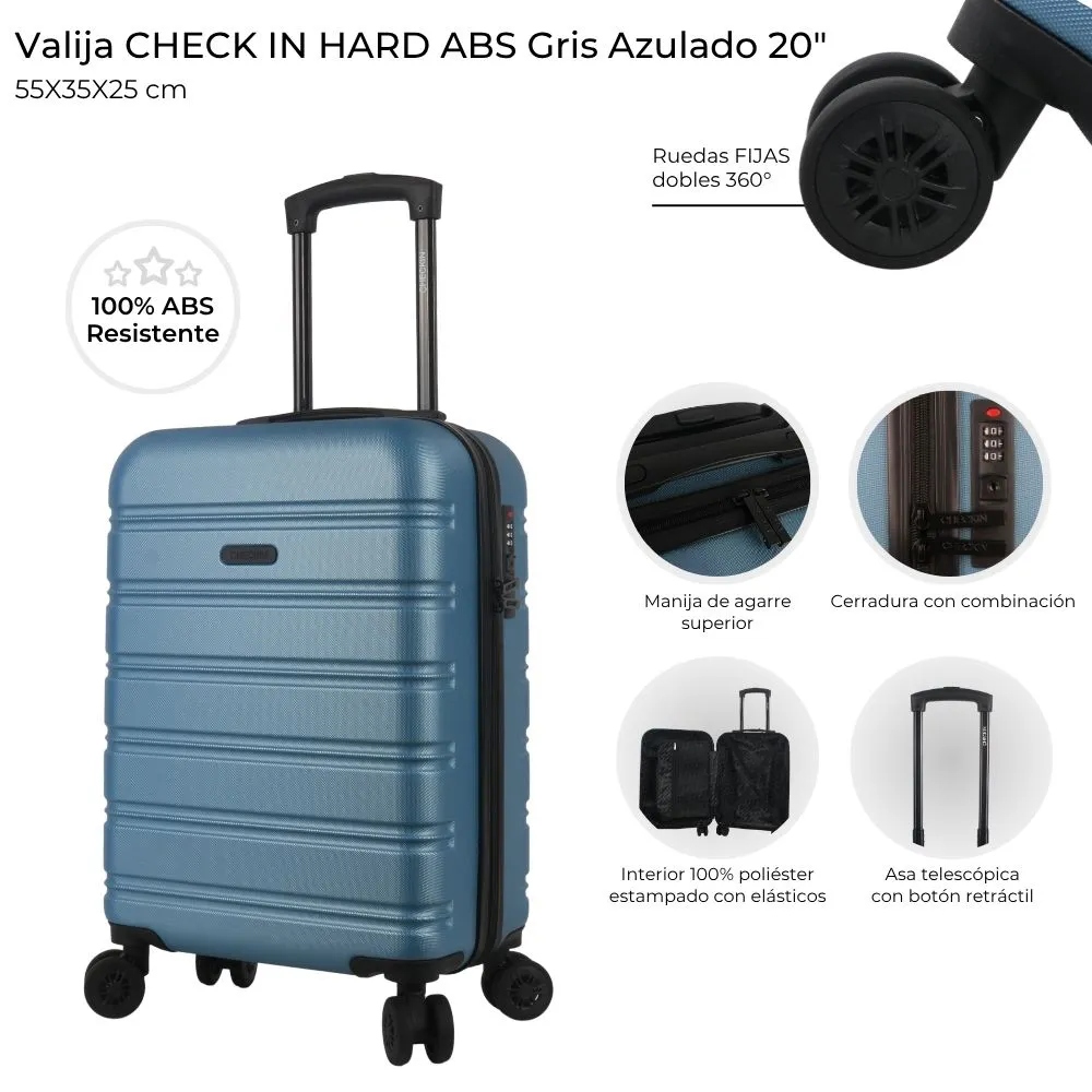 [448122] VALIJA CARRY ON CHECK IN HARD ABS AZUL 20"