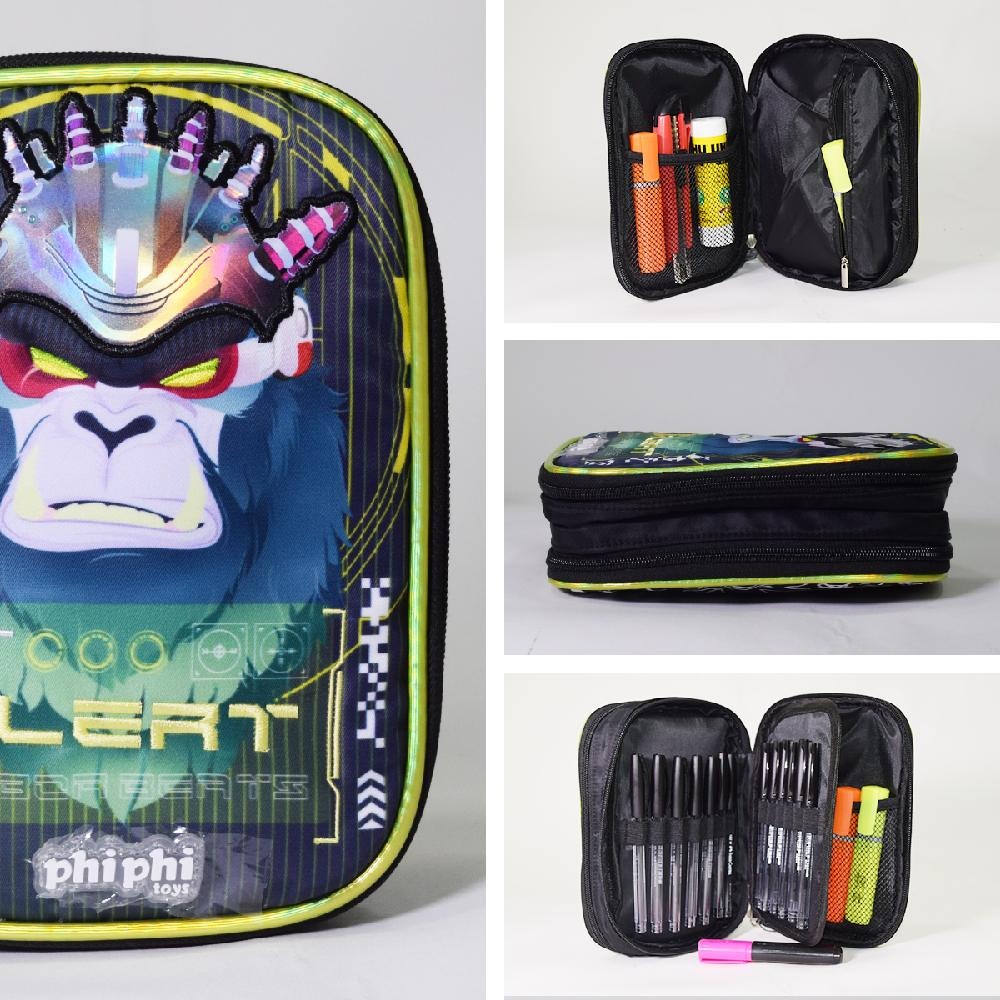 CARTUCHERA LIBRO 2 CIERRE GORILA PHI PHI TOYS