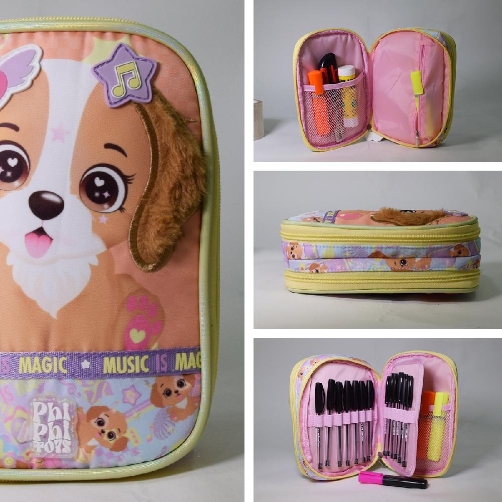 CARTUCHERA LIBRO 2 CIERRE PERRITO PHI PHI TOYS