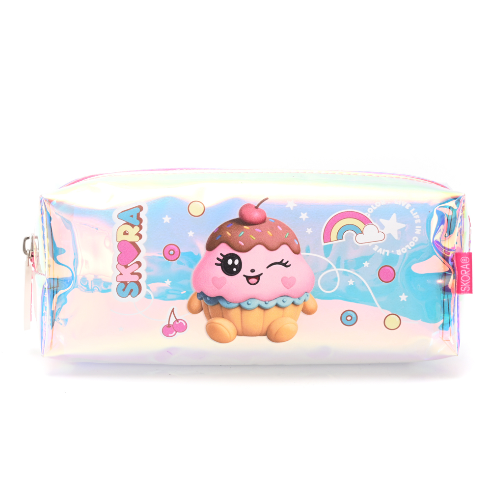 CARTUCHERA RECTANGULAR 1 CIERRE THINK HAPPY TEEN KAWAII SKORA