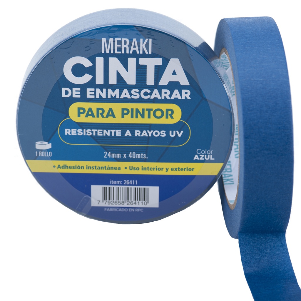 CINTA DE ENMASCARAR 24mm x40 Mts AZUL OSCURO RESIST. UV