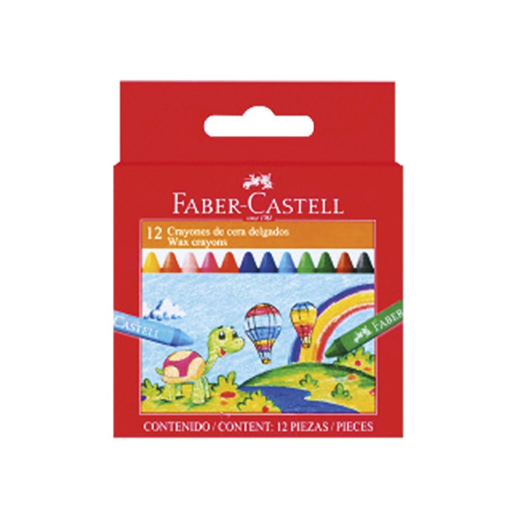 [6222012] CRAYONES DE CERA DELGADOS ESTUCHE x12 FABER-CASTELL