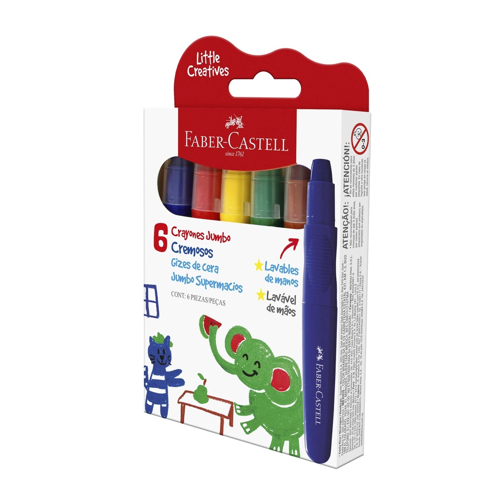 [6224006] CRAYONES JUMBO CREMOSOS X6 FABER CASTELL