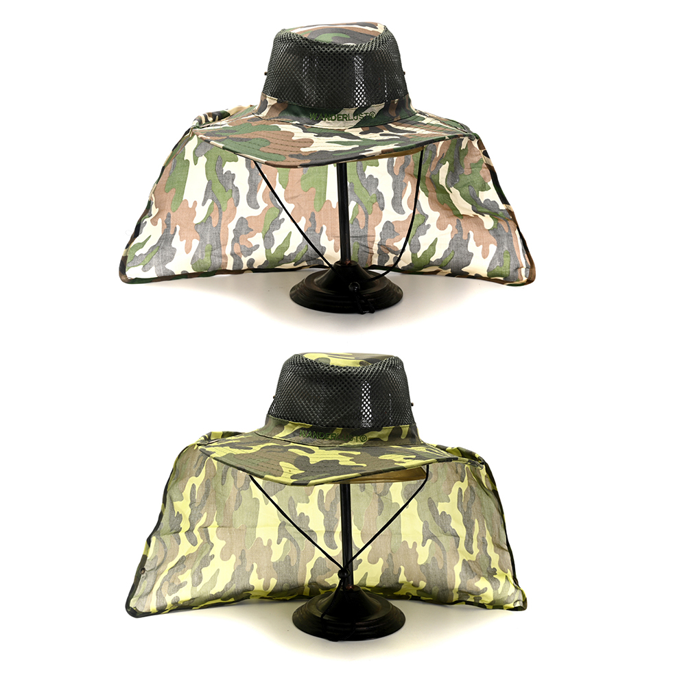 [840661] SOMBRERO AUSTRALIANO CON CUERDA AJUSTABLE Y CUBRENUCA CAMUFLADO