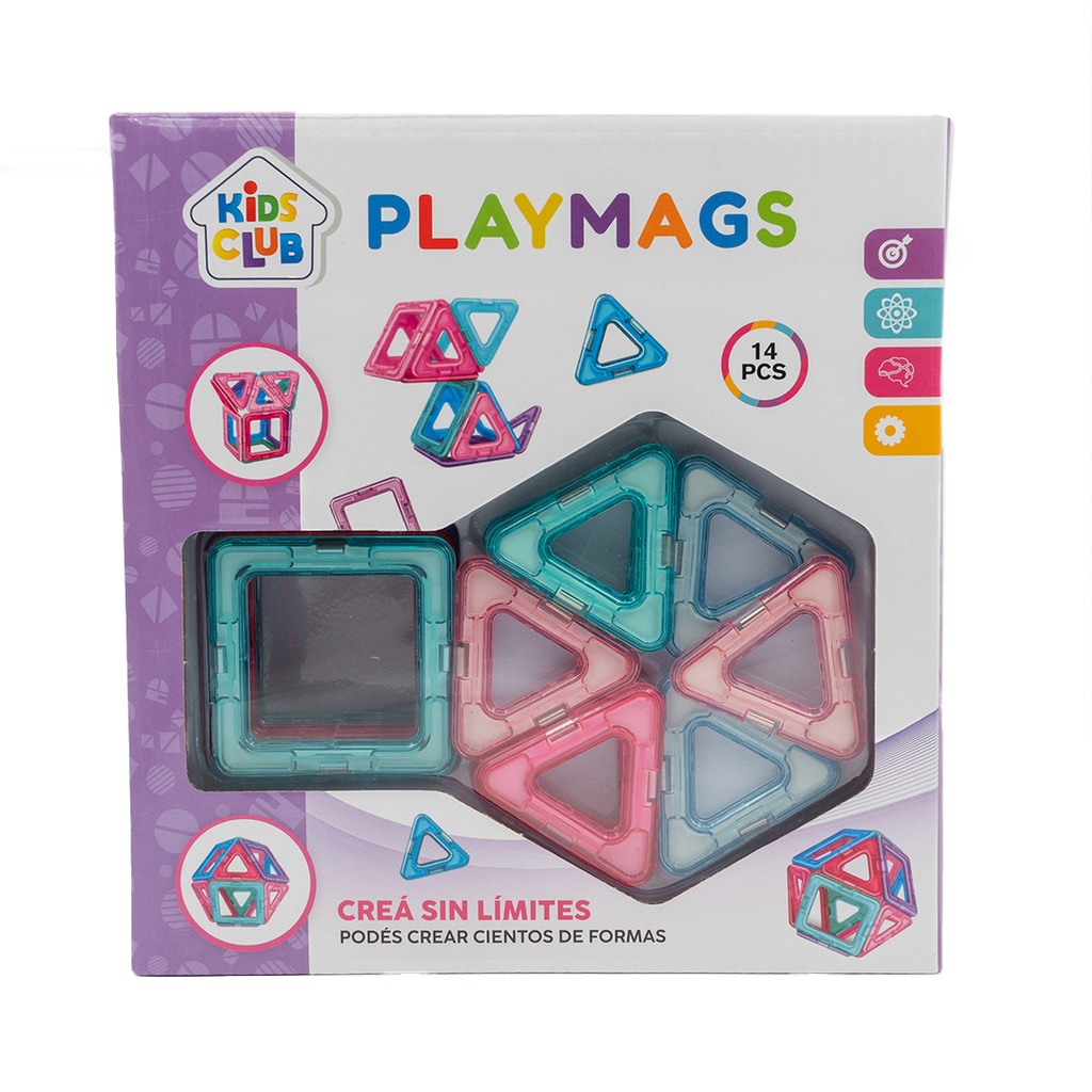 JUEGO DE BLOQUES MAGNETICOS 14 PIEZAS 22x22x5 CM