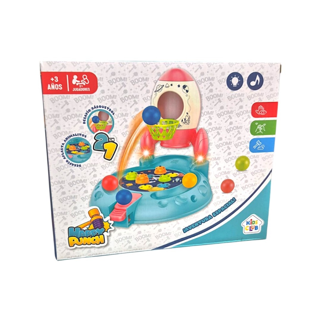 [8156434] JUEGO HAPPY PUNCH ASTRONAUTA CON LUZ Y SONIDO 25x21x10 CM