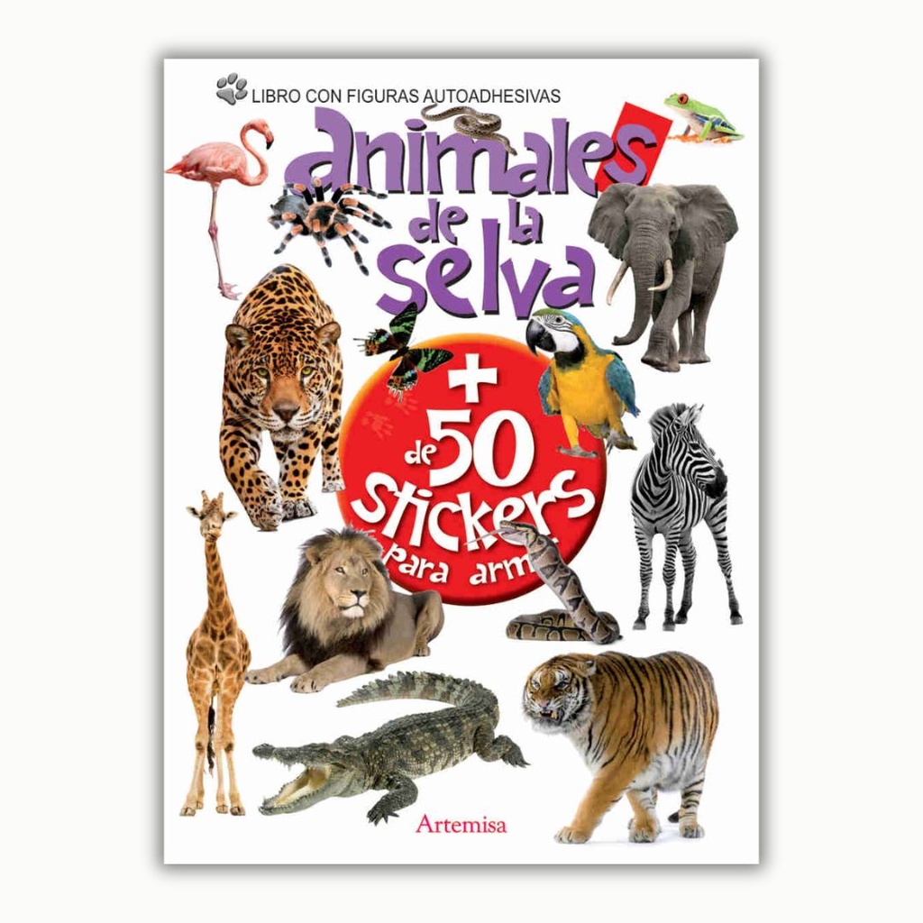 [612804] LIBRO ANIMALES DE LA SELVA + 50 STICKERS